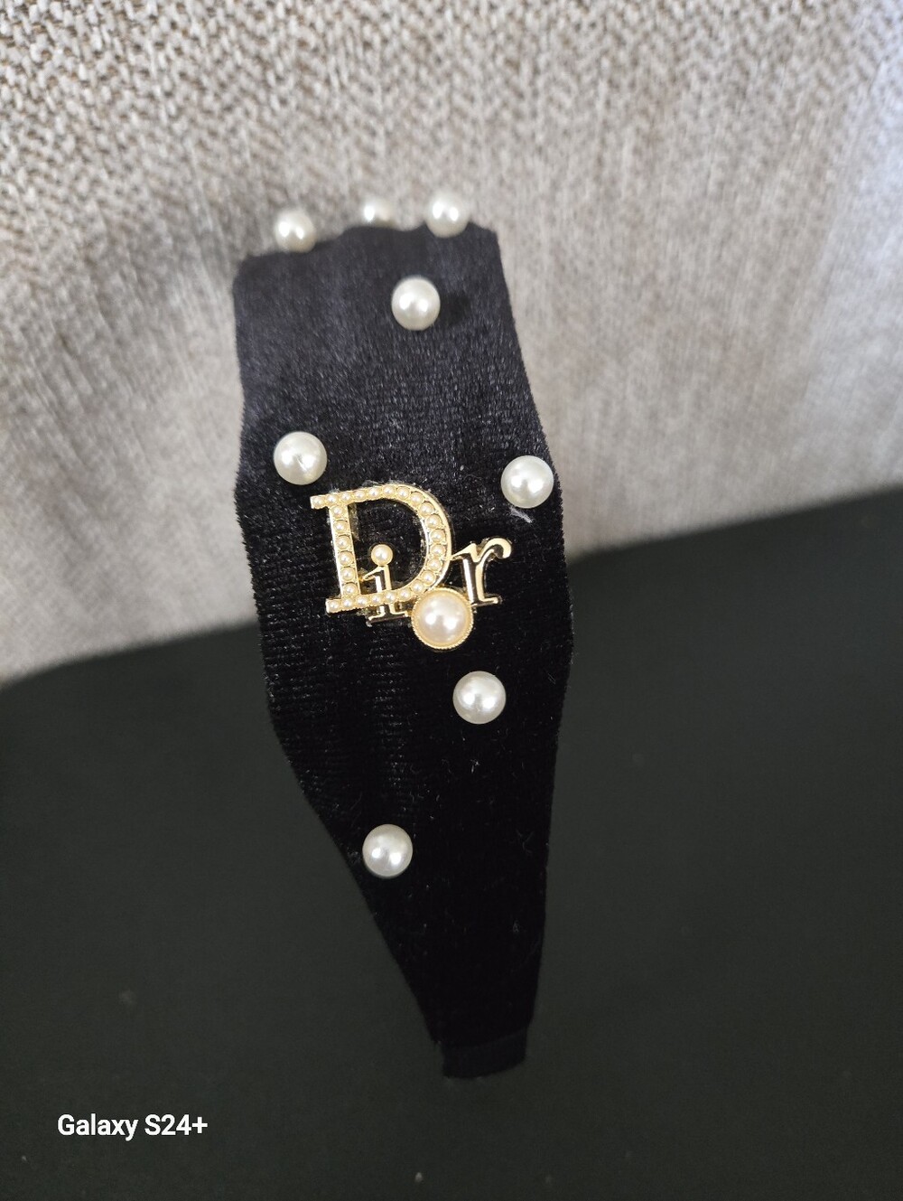 ✨️FASHION VELOUR PEARL HEADBAND BLACK
